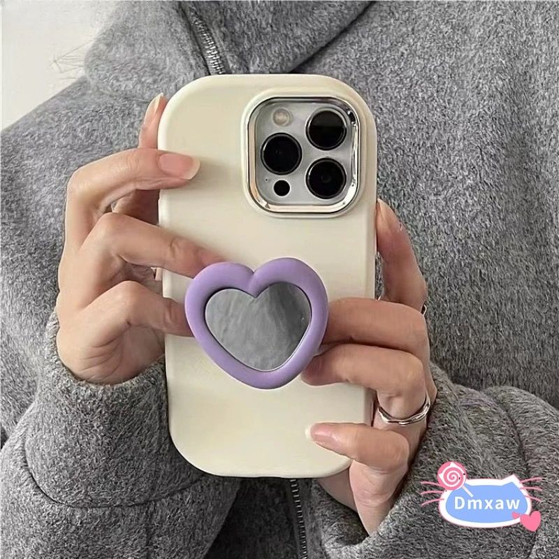 Cover popsocket de corazón con espejo