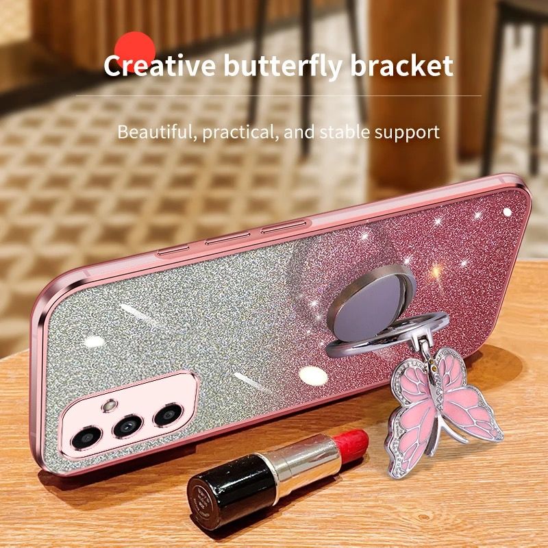 Cover escarchado con mariposa de stand
