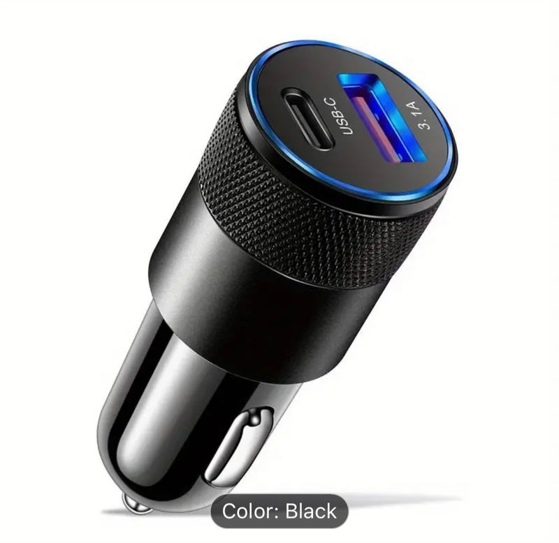 Carcador para carro entrada USB y tipo C