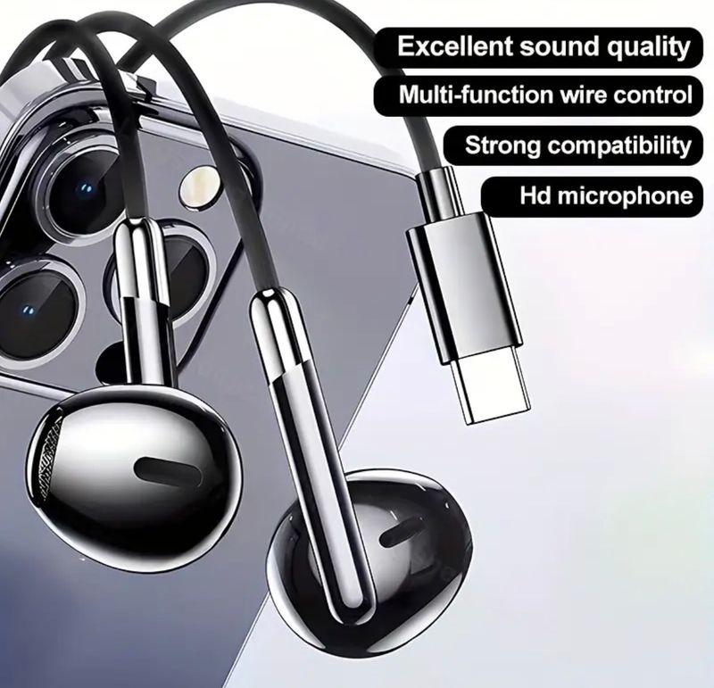Audifonos de cable tipo C
