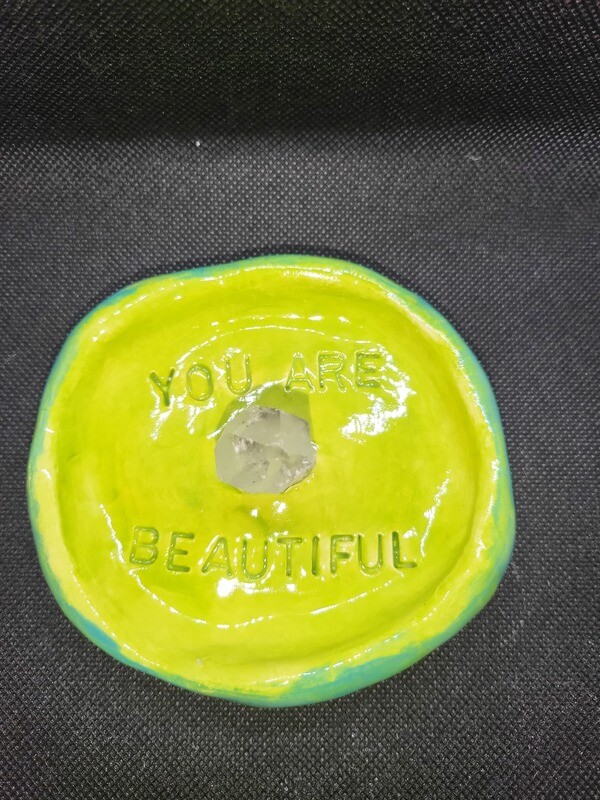 You Are Beautiful Clear Quartz bowl