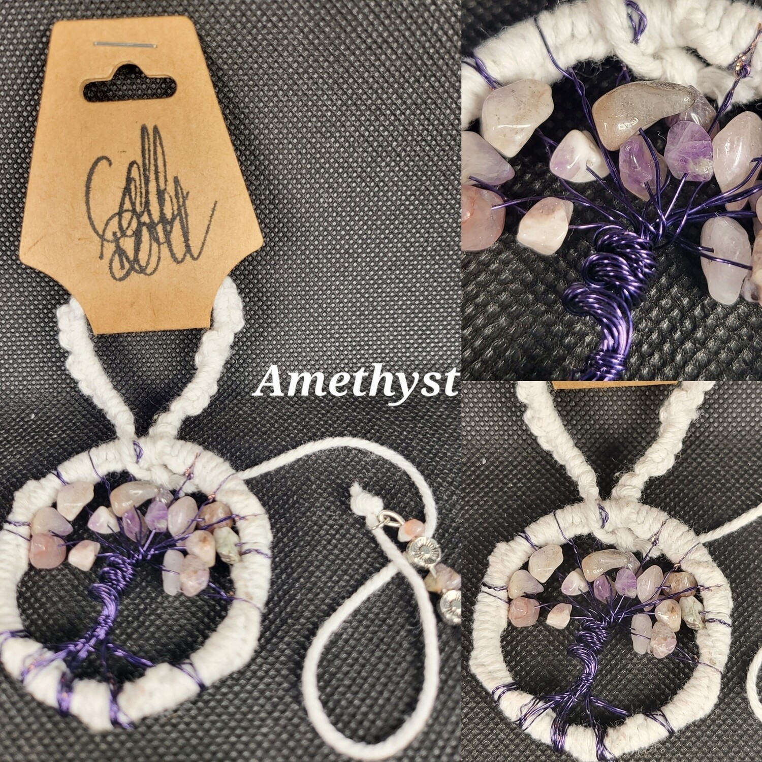 Amethyst Tree Of Life Keychain - Small