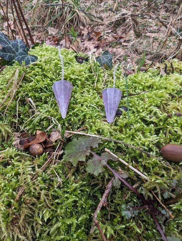 Amethyst crystal pendulums for dowsing and divination