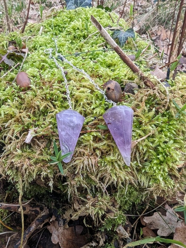 Amethyst crystal pendulums for dowsing and divination