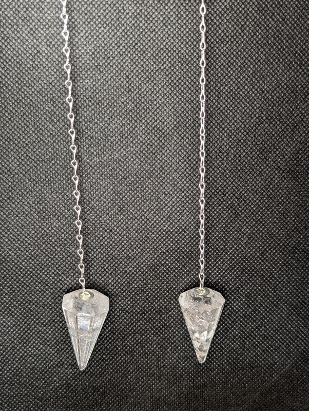 Clear Quartz crystal pendulum for dowsing and divination