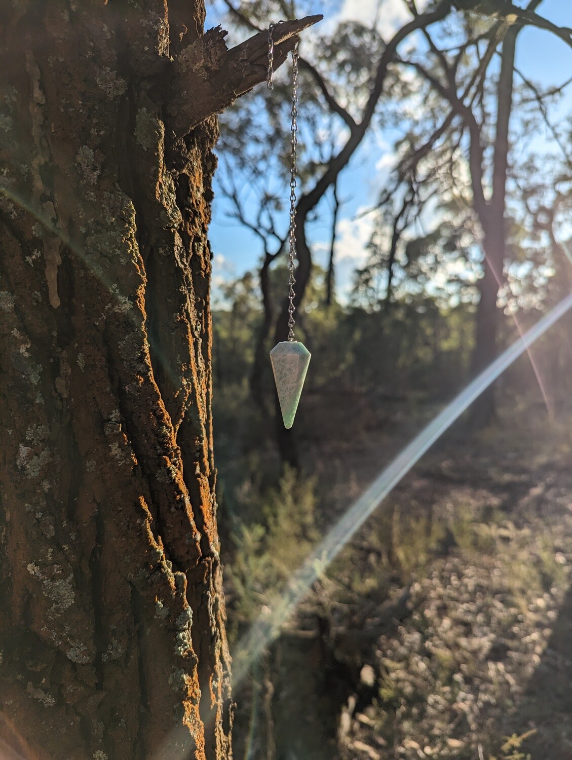 Amazonite crystal pendulums for dowsing and divination