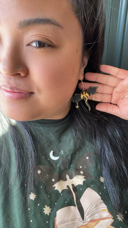 Black &amp; Gold Dragon Dangles
