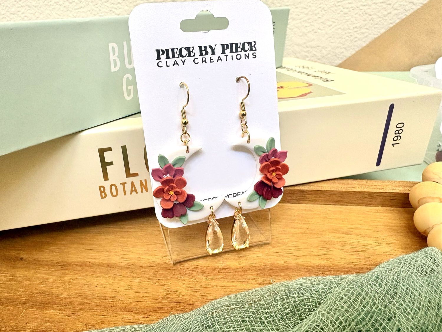 Floral Moon Dangles