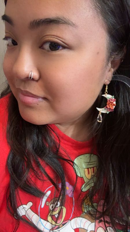 Floral Moon Dangles