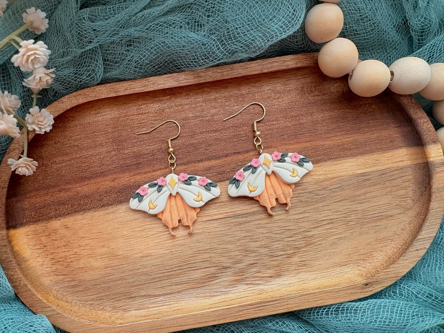 Floral Moth Dangles