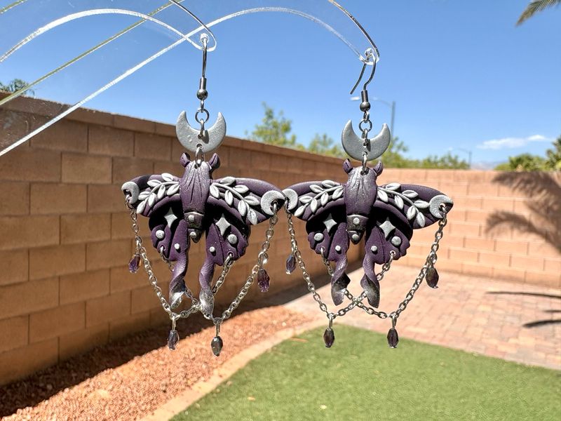 Jeweled Luna Moth Dangles