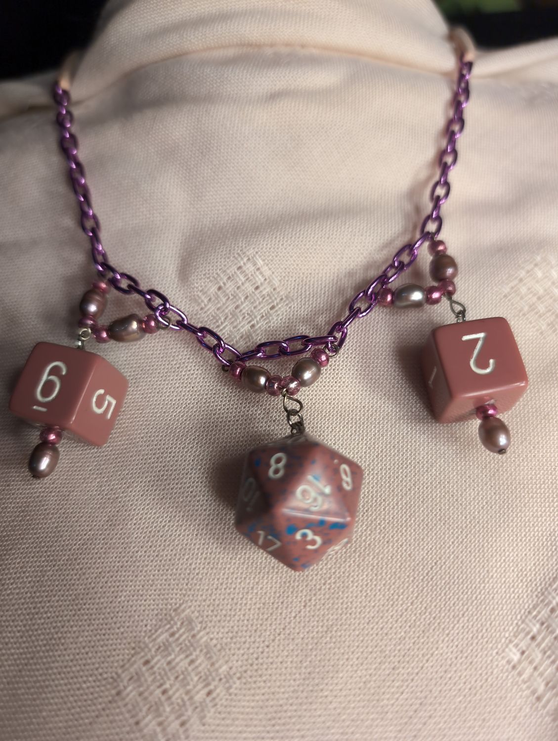 Adjustable leather 3 Dice Necklace