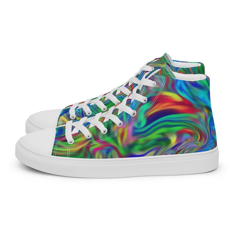 Tie Dye Heaven Women’s high top canvas shoes