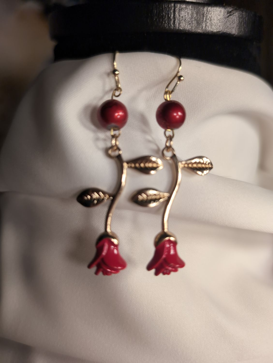 Red Rose Earrings