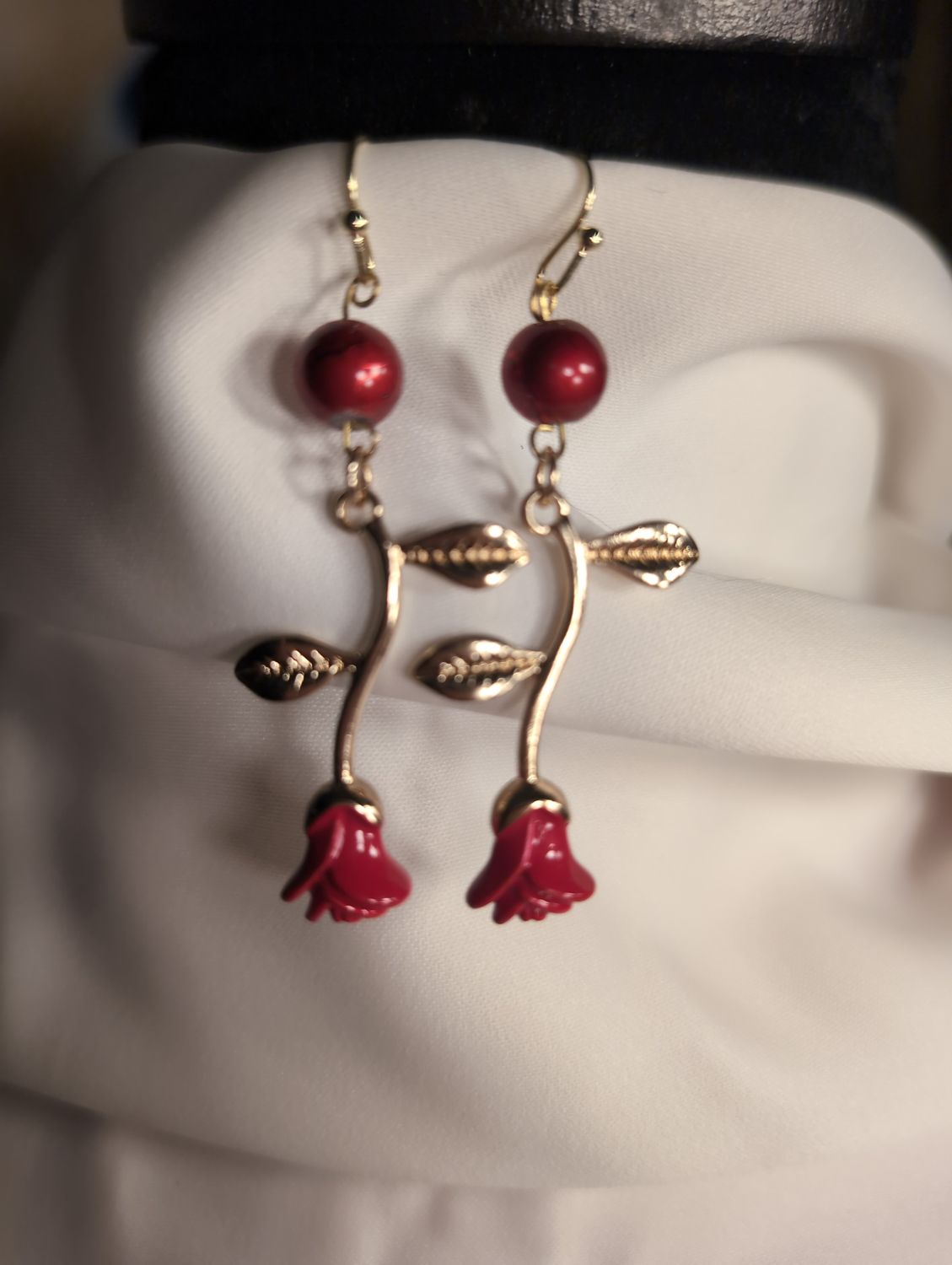 Red Rose Earrings