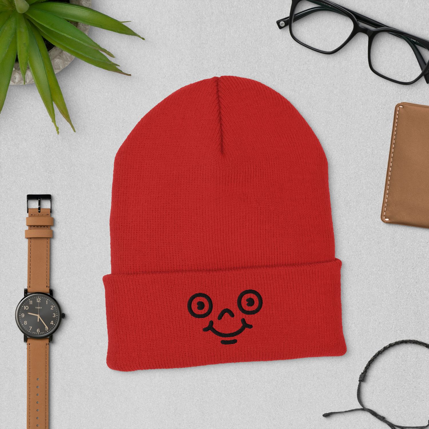Smile Cuffed Beanie