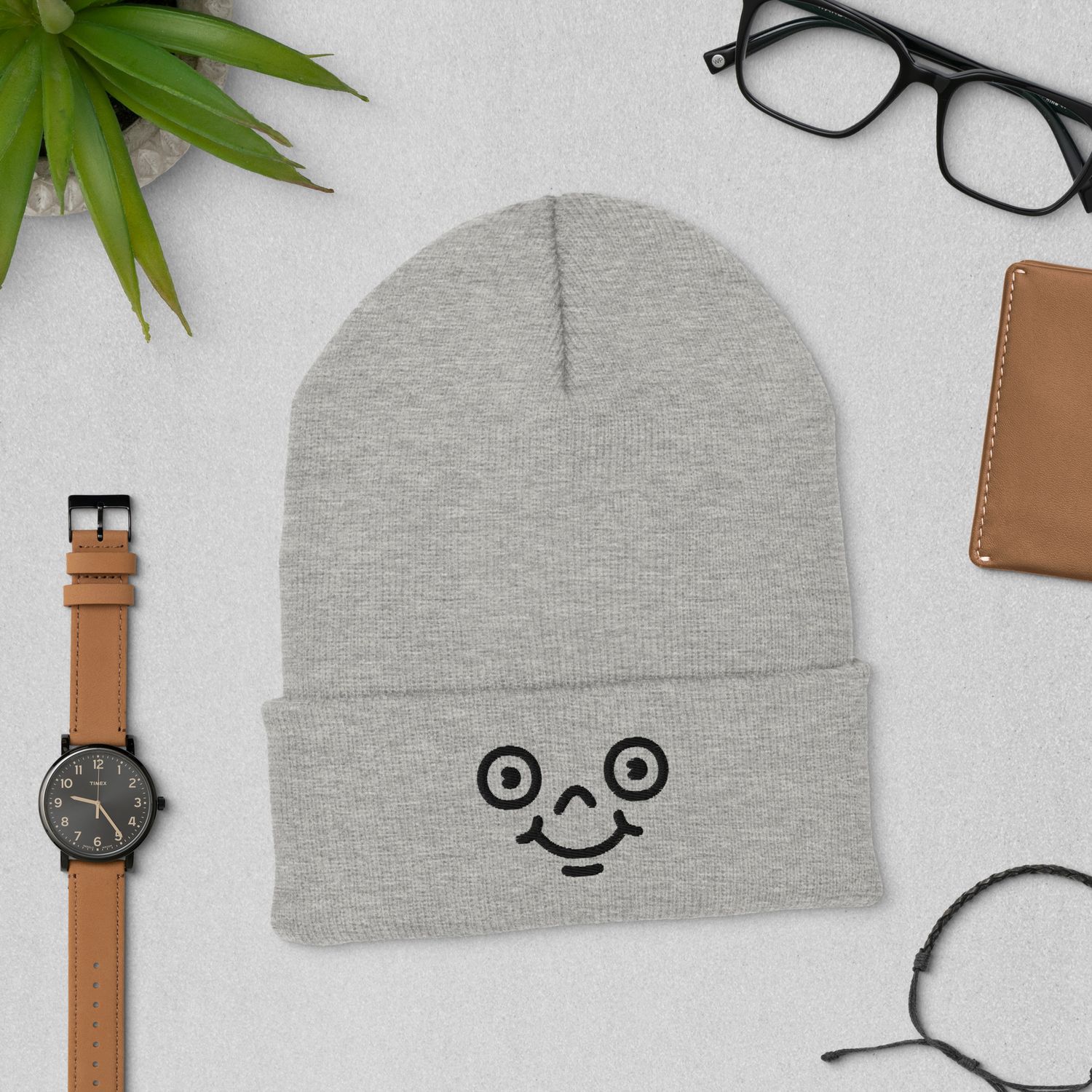 Smile Cuffed Beanie