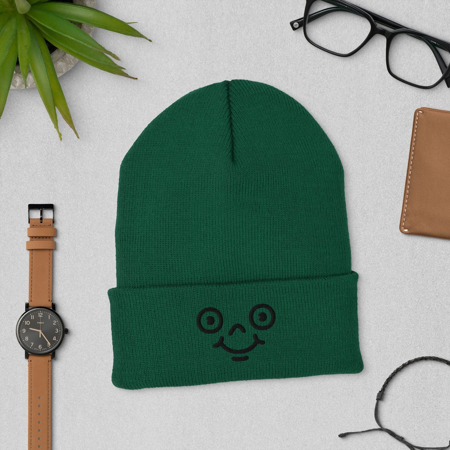 Smile Cuffed Beanie