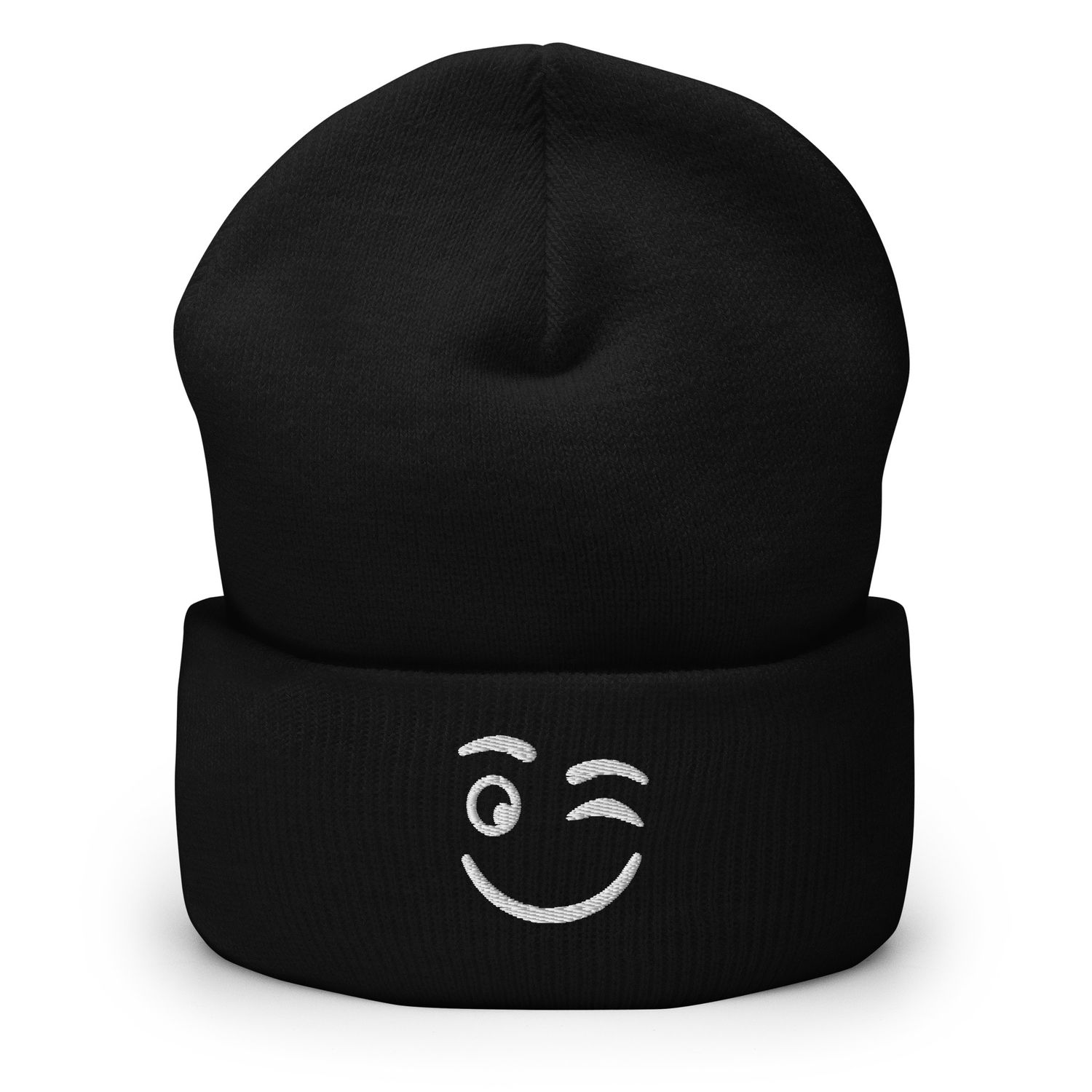 Winkey face Cuffed Beanie