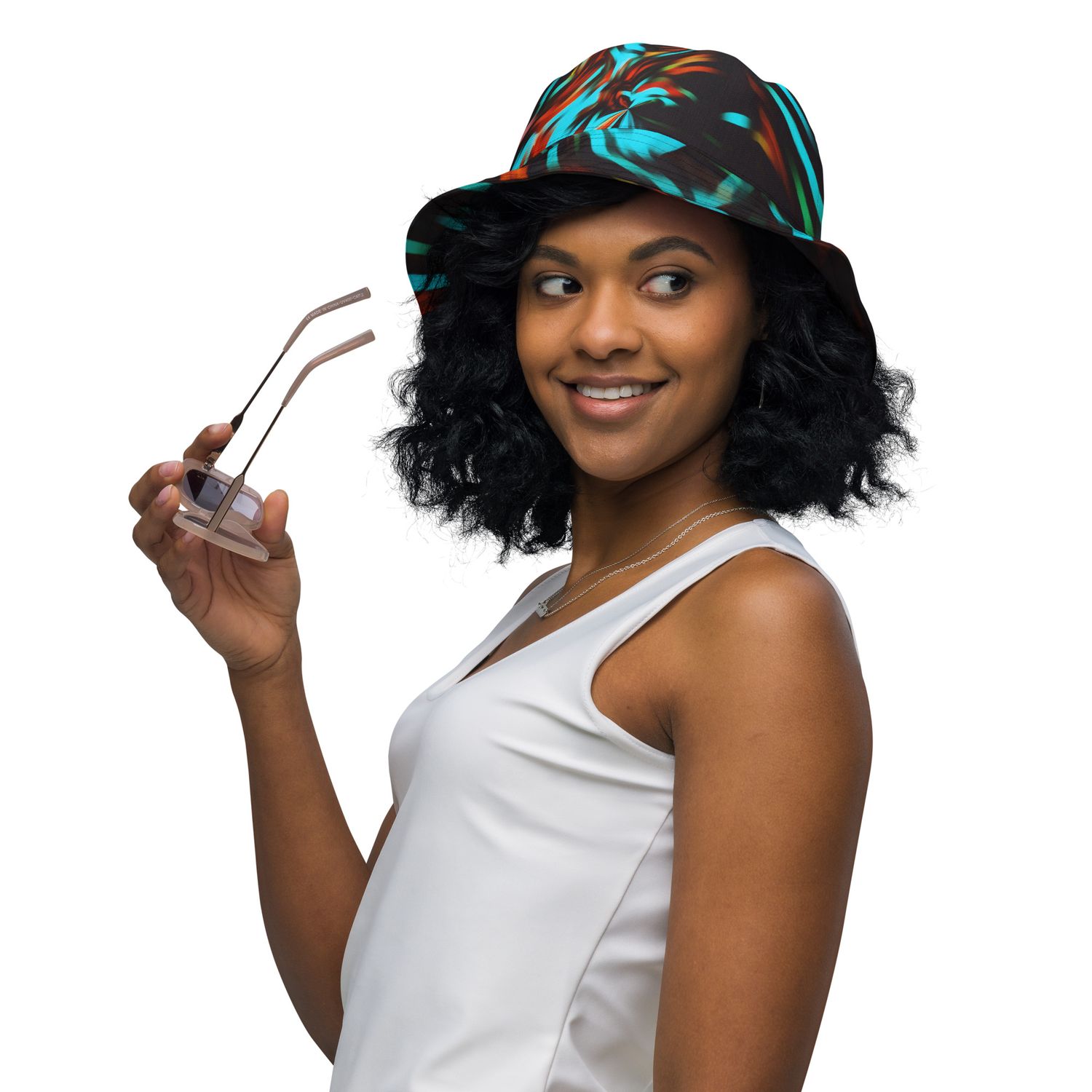 Smile Reversible bucket hat