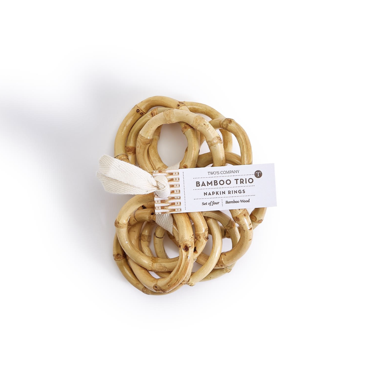 Napkin Rings - Bamboo Trio - Natural Color