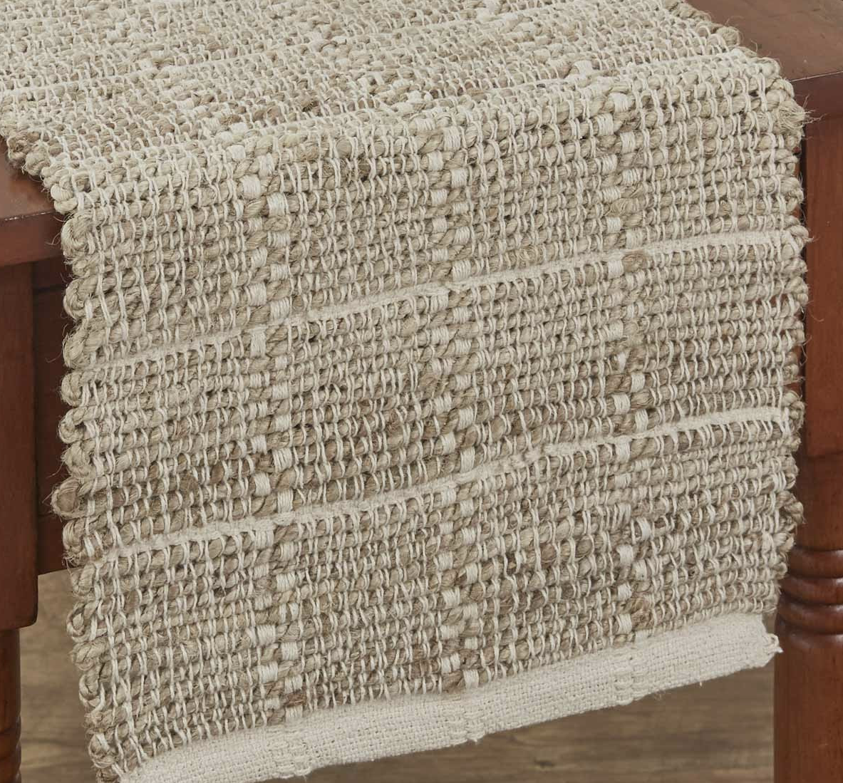 Jute And Cotton Table Runner - Sand