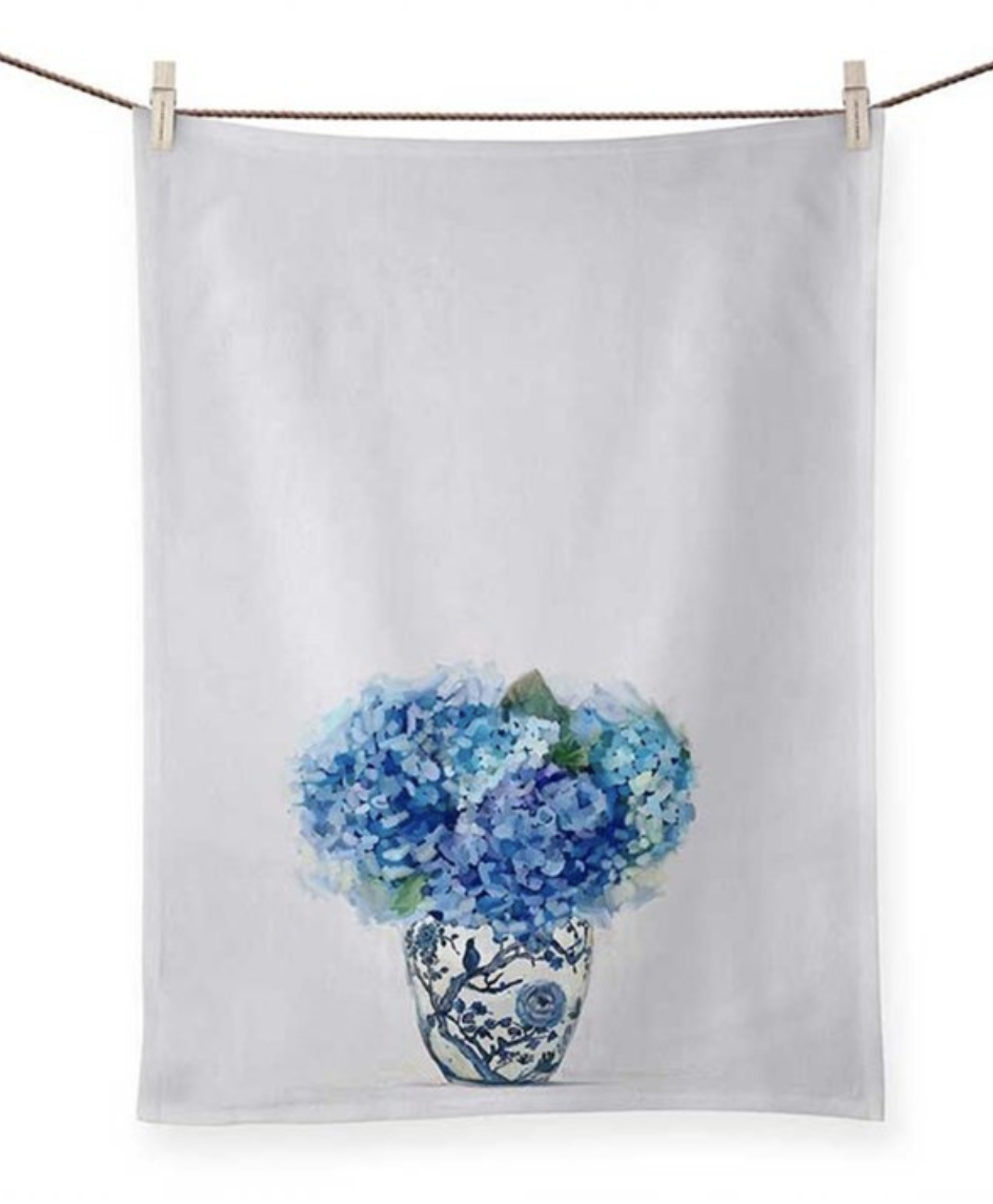 Dreaming In Blue - Hydrangeas Tea Towel
