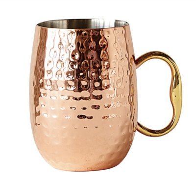 Copper Finish Hammered Stainless Steel Mule Mug