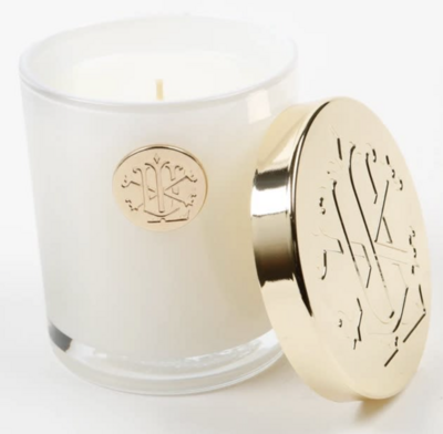Candle - Italian Linen With Gold Lid