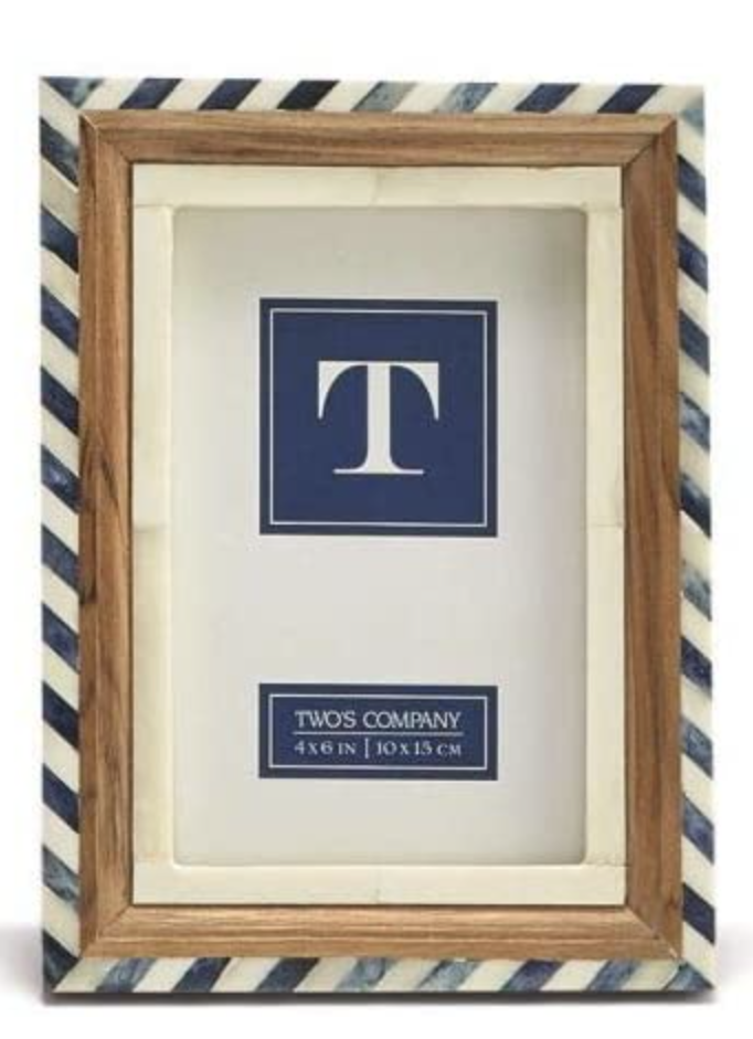 Frame - Blue And White Striped - 4X6
