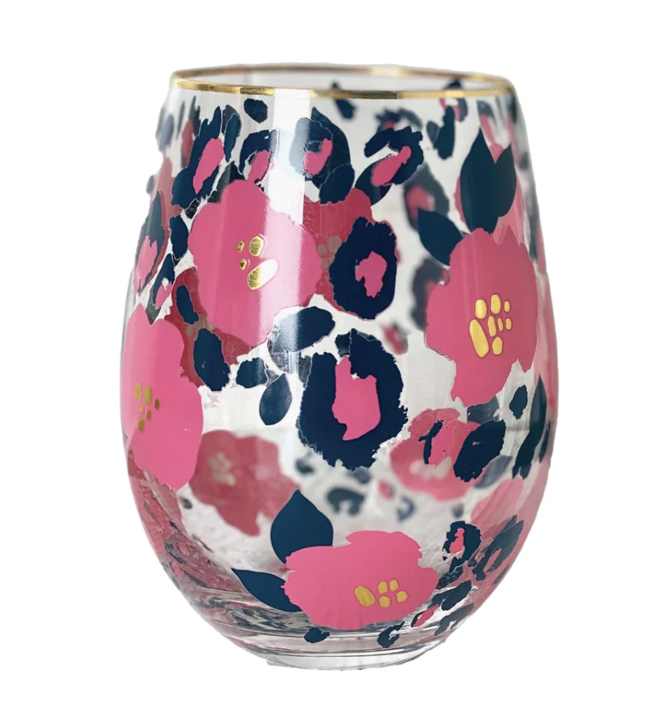 Glasses - Stemless Wine - Wild Posy