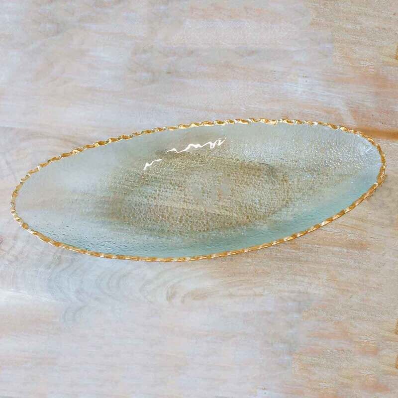 Platter - Fairbanks Oval - Clear Gold