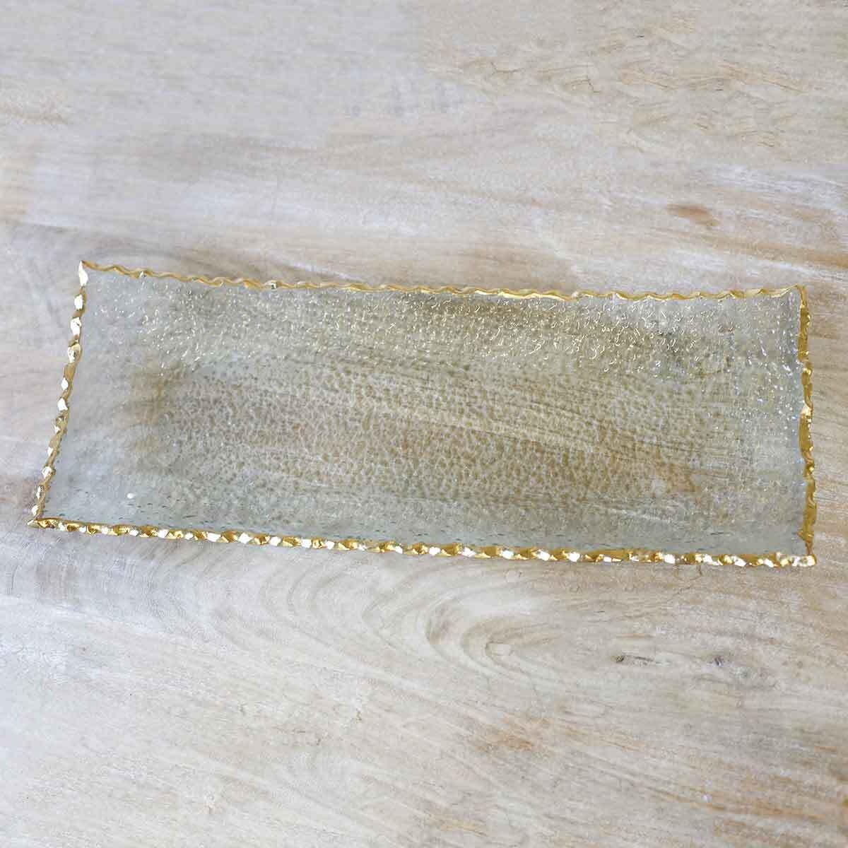 Platter - Fairbanks Rectangle - Clear Gold