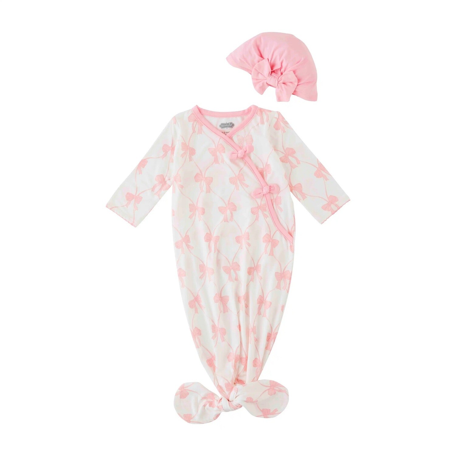 Children - Bow Gown and Hat - O-3 Mth.
