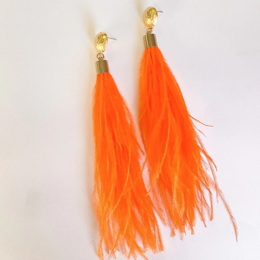 Gameday - Clemson - Jewelry - Earrings - Hammered Post Feather