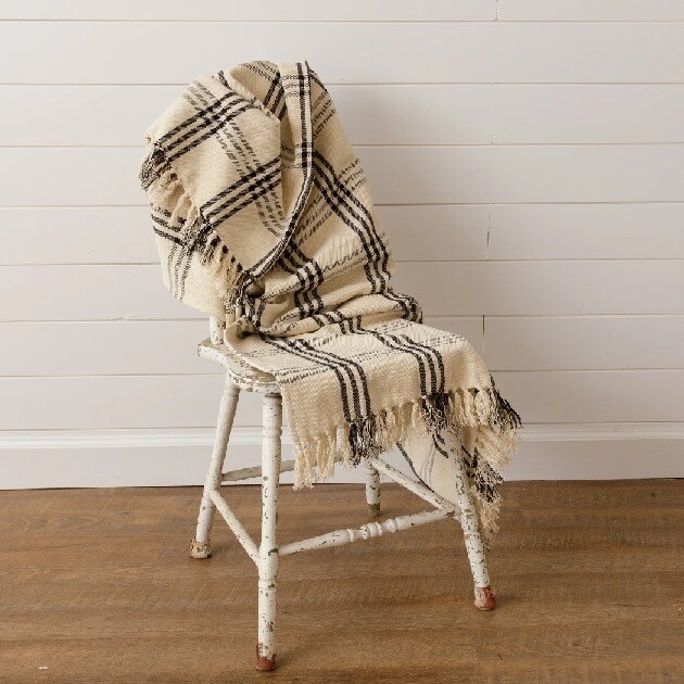 Blanket - Windowpane With Tassels