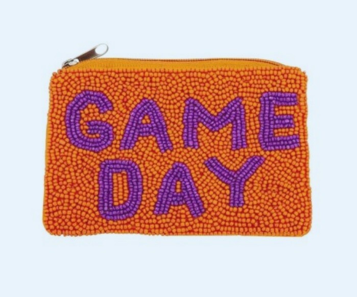 Gameday - Clemson - Beaded Zipper Pouch