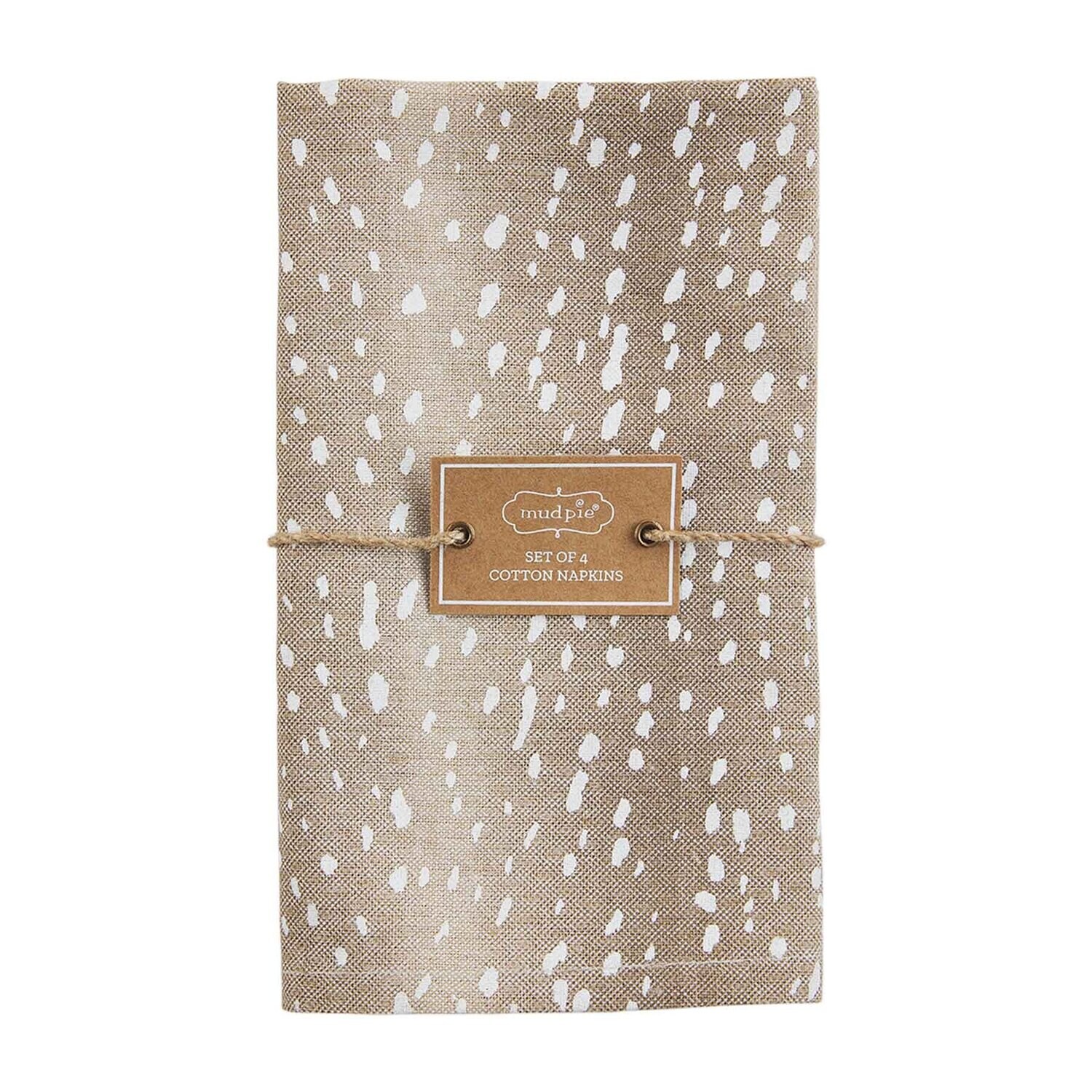Napkins - Cloth Fawn Print Napkin - Set Of 4