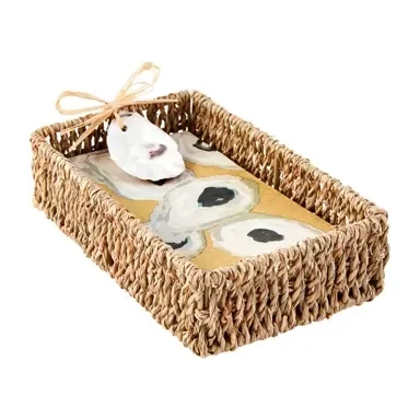 Napkin Set - Powder Room - Oyster - Rattan