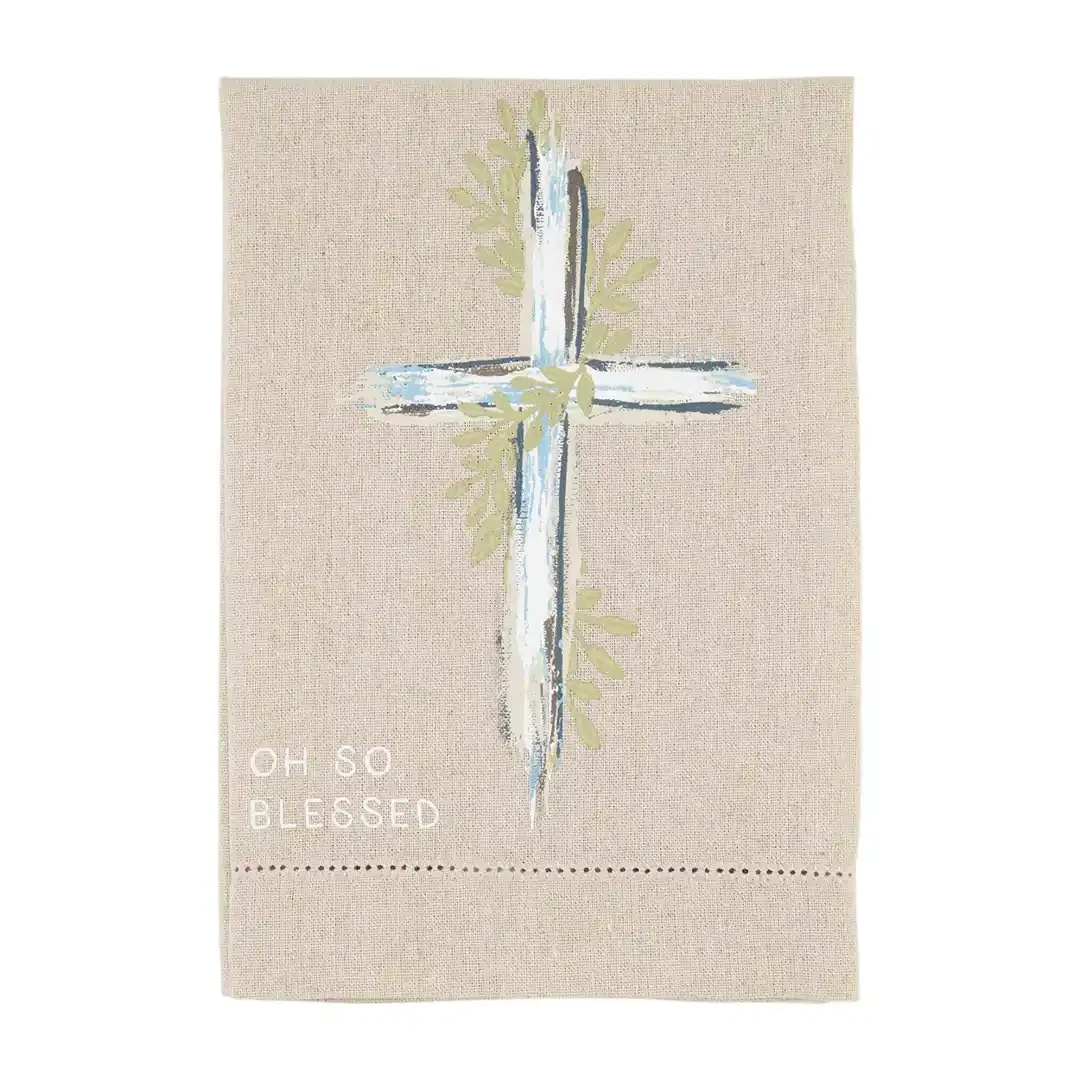 Tea Towel - Oh So Blessed - Painted Cross