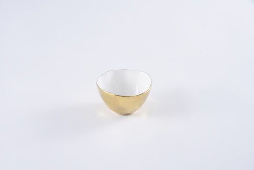 Bowl - Porcelain - White/Gold Snack Bowl