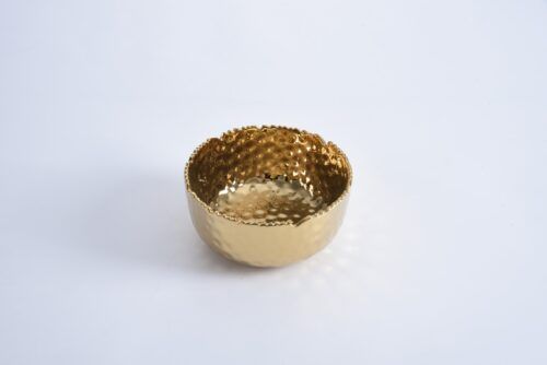 Bowl - Round - Medium - Porcelain Hammered Gold