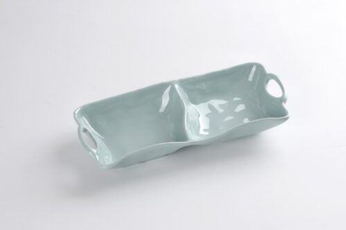 Serving Dish - Melamine - 2 Section - Mint
