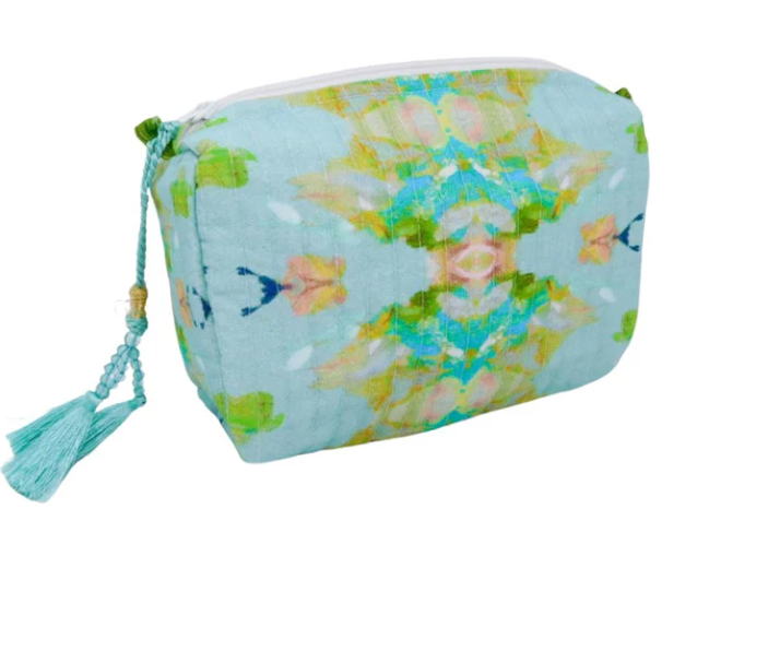 Stained Glass Blue Small Cosmetic Bag - Small