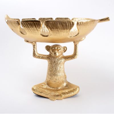Bowl - Monkey With Leaf - Gold
