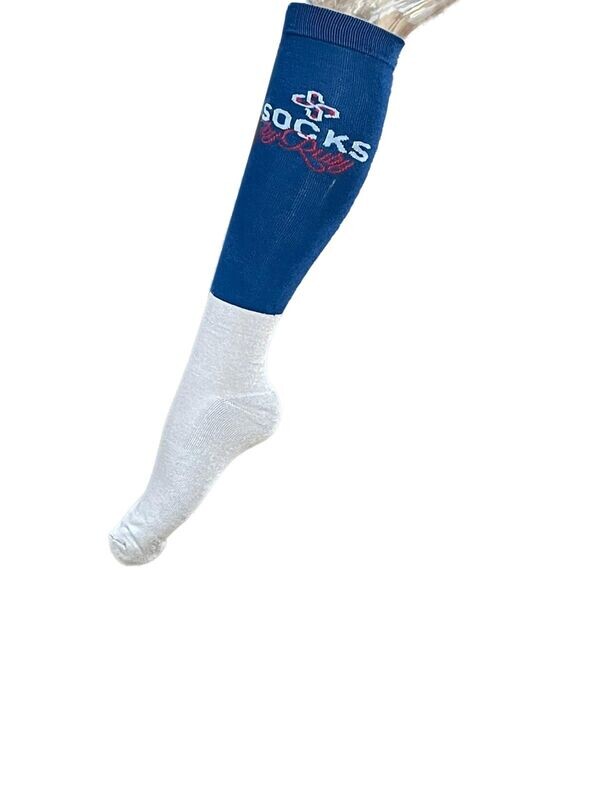 Riding sock - Grey & Navy - Large - Bamboo