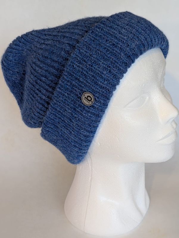 Alpaka Beanie blau