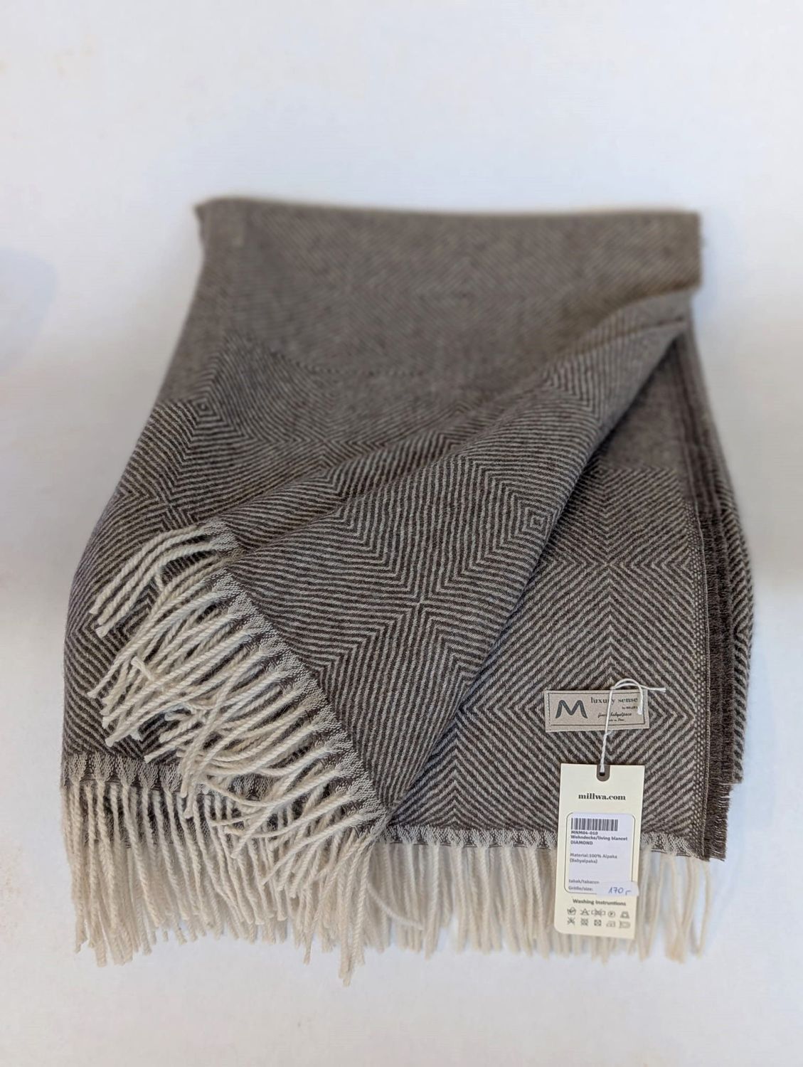 Alpaka Wohndecke Diamond, tabac