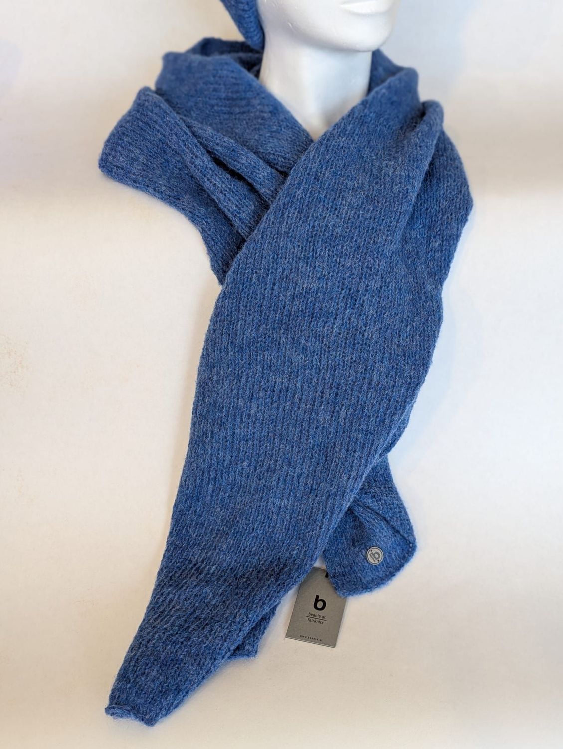 Alpaka Schal blau, lang