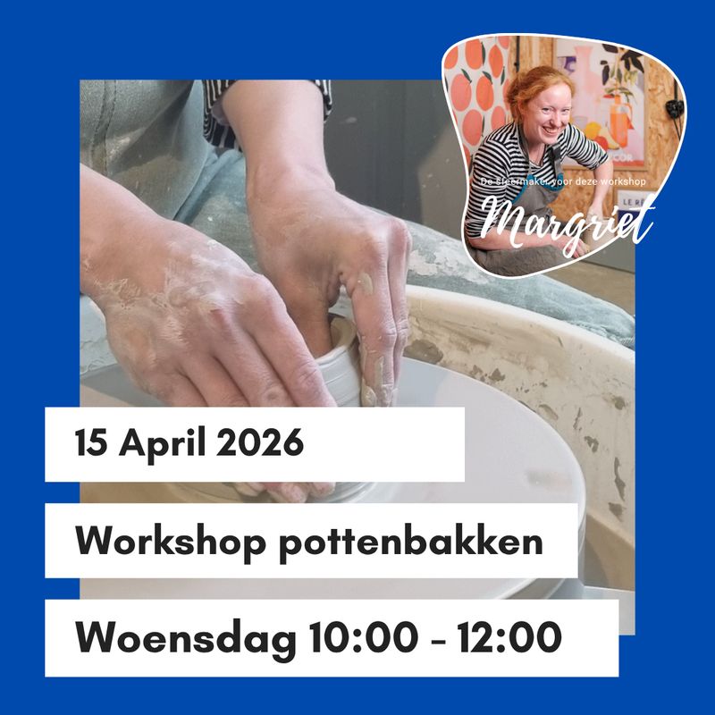 Workshop pottenbakken woensdag 15 april 10 - 12 uur
